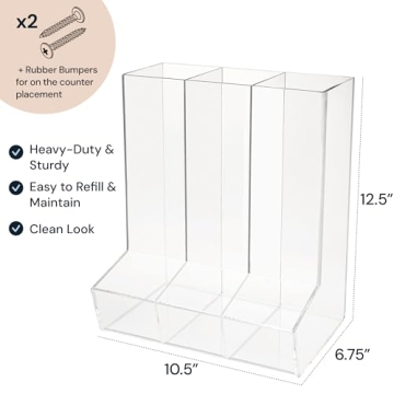 SimplyImagine Triple Divided Acrylic Wall Toy Dispenser 30