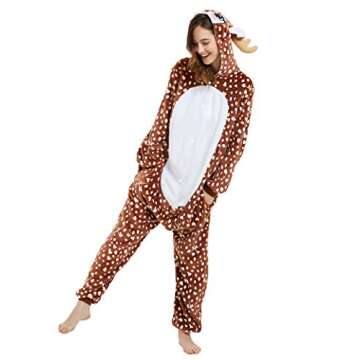 CASABACO Women Deer Onesie Pajama for Fun Lounging