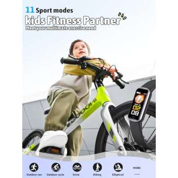 shylad Kids Fitness Tracker,Fitness Watch Waterproof Activity Tracker with HeartRate and Sleep Monitor,Stopwatch,11 Sport Modes,Great Gifts for Girls Boys Kids Age 6-13 Years Olds-Black