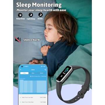 shylad Kids Fitness Tracker,Fitness Watch Waterproof Activity Tracker with HeartRate and Sleep Monitor,Stopwatch,11 Sport Modes,Great Gifts for Girls Boys Kids Age 6-13 Years Olds-Black