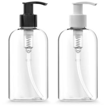 Bar5F Plastic Bottles with Pump Dispenser 8 oz Set of 2