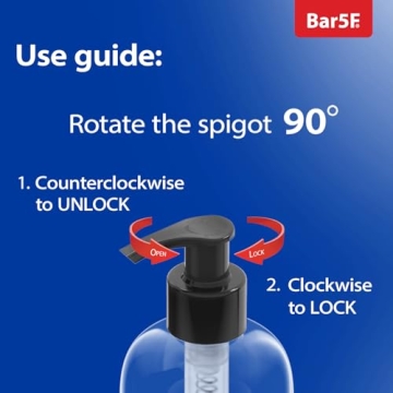 Bar5F Plastic Bottles with Pump Dispenser 8 oz Set of 2