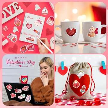 Valentines Day Gifts for Kids | 100 PCS Valentines Stickers - Toddler Valentines Day Gifts for School Classroom | Heart Stickers for Boys Girls | Valentines Crafts Accessories Treats Party Favors