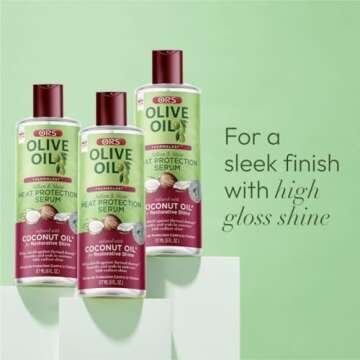 ORS Olive Oil Heat Protection Hair Serum infused with Coconut Oil for Restorative Shine - 6 ounces (Pack of 1)