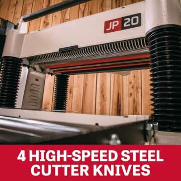 JET 20-Inch Planer - 4 High-Speed Steel Knives, 3 HP, 230V 1Ph