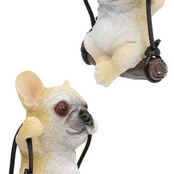 YGMONER Cute Swinging Bulldog Car Rear View Mirror Hanging Accessories Funny Car Interior Decor Gifts for Women Men (Bulldog)