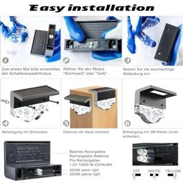 ONEASUN Solar Deck Lights Waterproof Outdoor 6 Pack