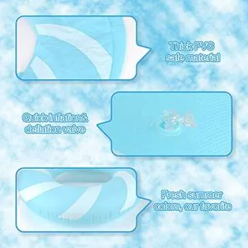 Bestrip Pool Floats Adult Size for Kids Age 8-12 Adults Inflatable Floats Swimming Ring Toys Beach Pool Party Lake Use (1PCS-Blue)