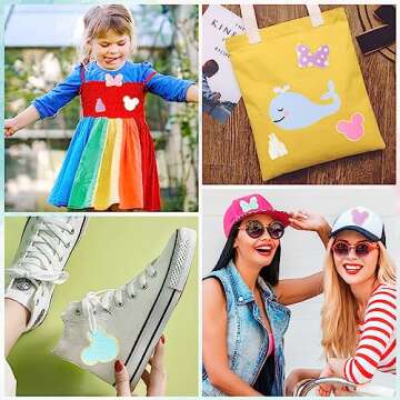 16 PCS Chenille Mouse Head Iron on Patches, CCOZN Colorful Chenille Castle Bowknot Mouse Embroidered Patches Sew On Embroidered Applique DIY Accessory for Clothing Hats Jackets Backpack Pants