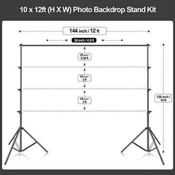 EMART 10 x 12 ft Adjustable Photo Backdrop Stand Kit for Photography, Parties & Events