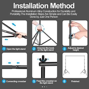 EMART Adjustable Photo Backdrop Stand Kit for Photography