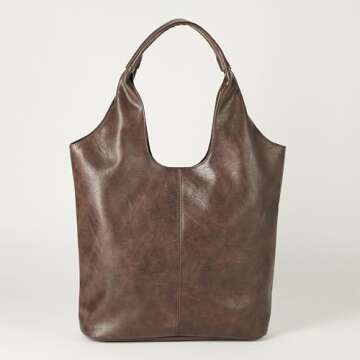 The Drop Women's Morgan Soft Hobo Tote, Dark Brown, One Size