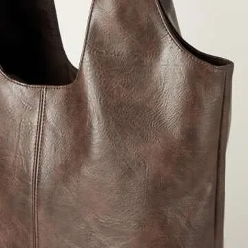 The Drop Women's Morgan Soft Hobo Tote, Dark Brown, One Size