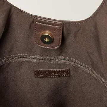 The Drop Women's Morgan Soft Hobo Tote, Dark Brown, One Size