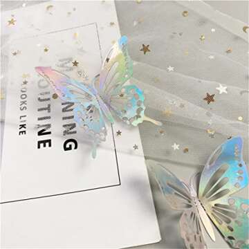 3D Butterfly Wall Decor | 12pcs Removable Silver Stickers - Home Craft