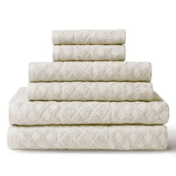 MALEK Egyptian Cotton Towels - 6 Piece Set - 2 Bath Towels, 2 Hand Towels, 2 WashCloths - Super Soft...