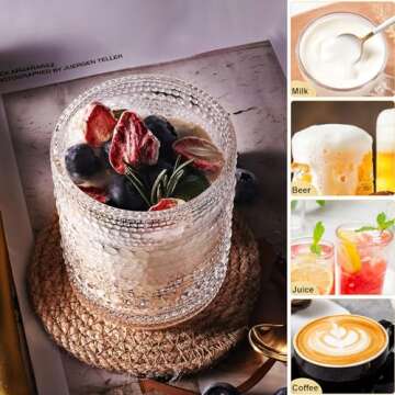 OPAYLY Vintage Hobnail Drinking Glasses Set of 4