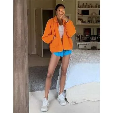 Stylish APAFES Women's Cropped Sherpa Fleece Jacket