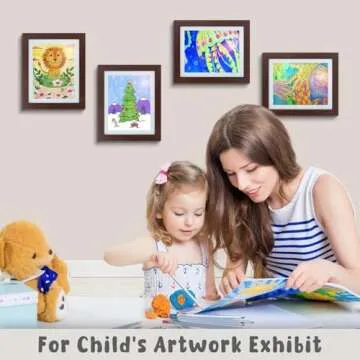 Golden State Art 10x12.5 Kids Art Frames Front-Opening Great for Kids Drawings, Artworks, Children Art Projects, Schoolwork, Home or Office (Walnut Set of 2)