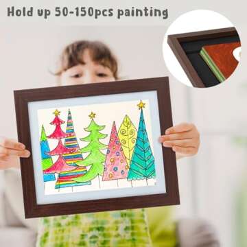 Golden State Art 10x12.5 Kids Art Frames Front-Opening Great for Kids Drawings, Artworks, Children Art Projects, Schoolwork, Home or Office (Walnut Set of 2)