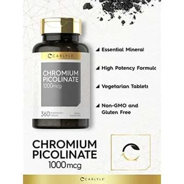 Carlyle Ultra Chromium Picolinate 1000mcg Vegan Supplement