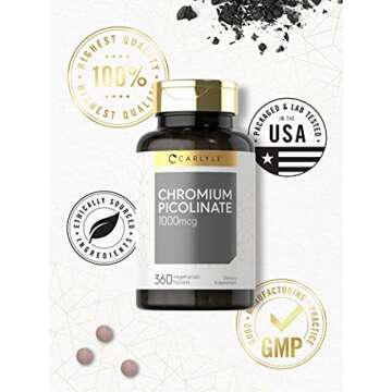 Carlyle Ultra Chromium Picolinate 1000mcg Vegan Supplement