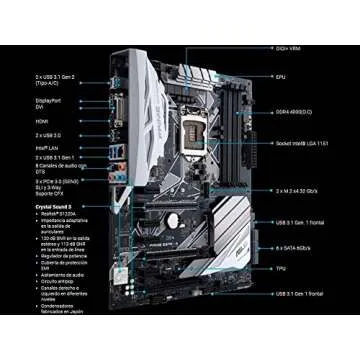 ASUS PRIME Z370-A LGA1151 DDR4 DP HDMI DVI M.2 USB 3.1 Z370 ATX Motherboard with USB 3.1 for 8th Gen...