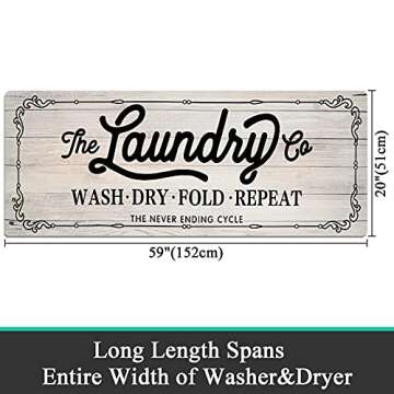 Pauwer Farmhouse Laundry Room Rug Runner - 20"x59", Non-Slip, Waterproof and Stylish