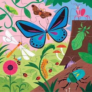 Mudpuppy Bugs & Birds - Tri Fold Magnetic Puzzles Featuring Two 20 Piece Bugs and Birds Themed Artwork