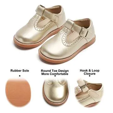 Felix & Flora Toddler Gold Mary Jane Dress Shoes for Girls