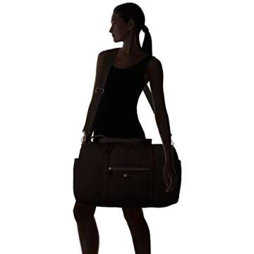 Vera Bradley Women's Microfiber Large Travel Duffle Bag, Black, One Size