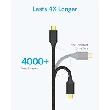 Anker Micro USB Cable Nylon 1.8 m [Pack of 2] High Speed Sync and Charging Cable with Gold-Plated Connectors for Samsung, HTC, Huawei, Sony, Nokia, Nexus, Kindle and Other Android Smartphones (Black)
