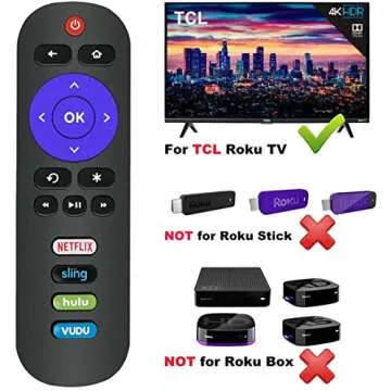 TCL/Roku TV Replacement Remote RC280 w/Volume Control Button