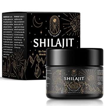 Shilajit Resin with Fulvic Acid & Trace Minerals, Original Siberian Pure Shilajit with 85+ Humic Aci...