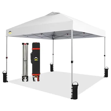 CROWN SHADES 10x10 Pop Up Canopy - Beach Tent with One Push Setup - Easy Outdoor Sun Shade for Event...