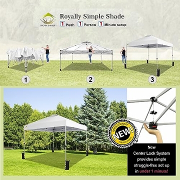 CROWN SHADES 10x10 Pop Up Canopy for Easy Outdoor Use