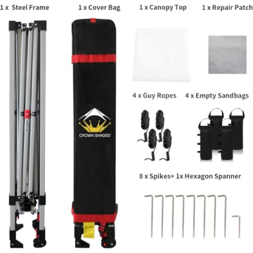CROWN SHADES 10x10 Pop Up Canopy for Easy Outdoor Use
