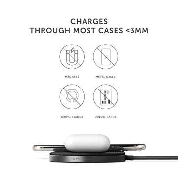 NATIVE UNION Drop XL Wireless Charger – 10W Multi-Device Fast Charging Pad Compatible with iPhone & Qi Compatible Devices (Adapter for US, Europe and UK Included)