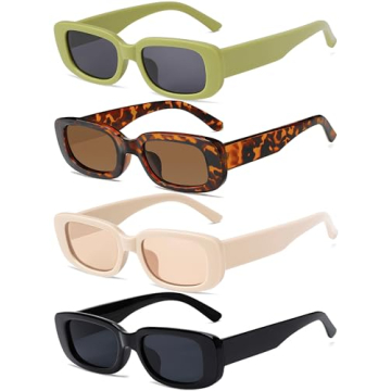 Trendy Retro Vintage Sunglasses - 4 Pieces for Aesthetic