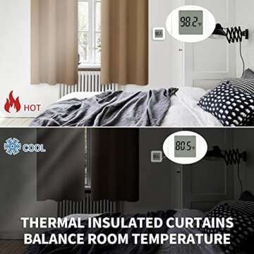 BGment Blackout Curtains for Living Room - Grommet Thermal Insulated Room Darkening Curtains for Bedroom, 2 Panels of 38 x 54 Inch, Taupe