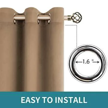 BGment Blackout Curtains for Living Room - Grommet Thermal Insulated Room Darkening Curtains for Bedroom, 2 Panels of 38 x 54 Inch, Taupe