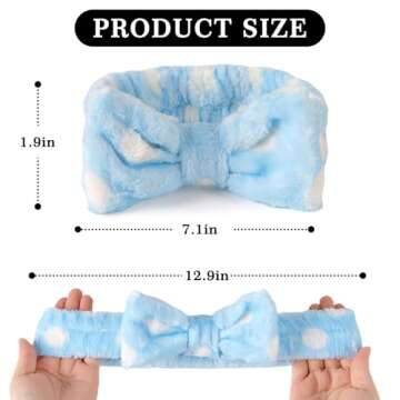 LADES Soft Skincare Headband – Adjustable, Comfortable & Stretchy Fabric, Cute Patterns for Makeup, Facial – Non-Slip, Headband for Hair Control