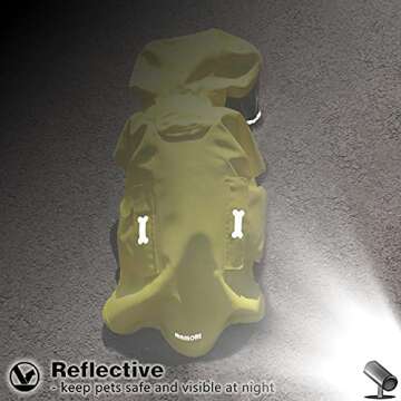 Waterproof Dog Raincoat with Adjustable Fit and Reflective Safety