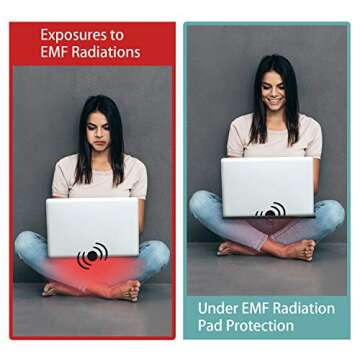 EMF Laptop Pad Protection, NEWBEAU Radiation Computer Pad Blocking, Heat Shielding Laptop Pad Protec...