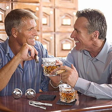 Whiskey Decanter Set for Men with Glasses & Stones