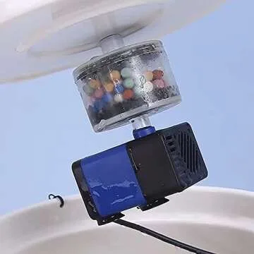 Ceramic Cat Water Fountain, Pet Ceramic Water Fountain, Drinking Fountain Bowl for Cats Kittens and Small Dogs, Dishwasher Safe (Mushroom 1, L)