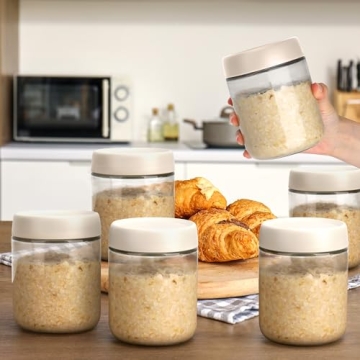 EONJOE 16oz Glass Jars for Airtight Food Storage