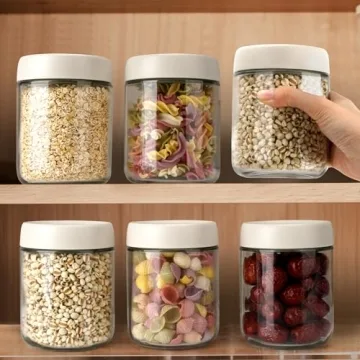 EONJOE 16oz Glass Jars for Airtight Food Storage