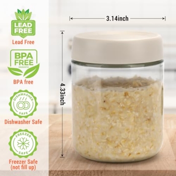 EONJOE 16oz Glass Jars for Airtight Food Storage
