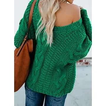 Ecrocoo Women's Oversized Off The Shoulder Sweater 2023